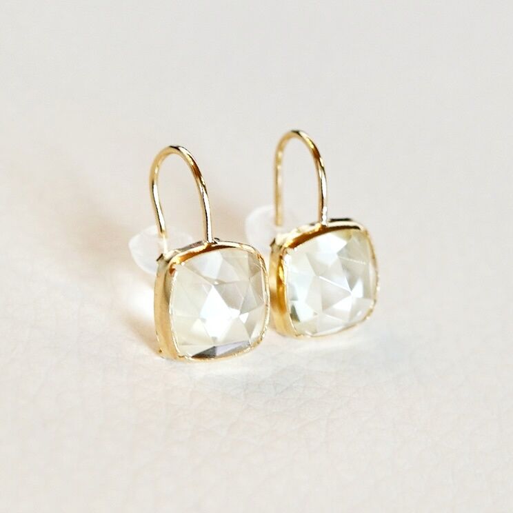 Kaya◆大粒ひねりコンケーブカット✧ハニークォーツピアス✧14kgf fit=scale-down,w=1200