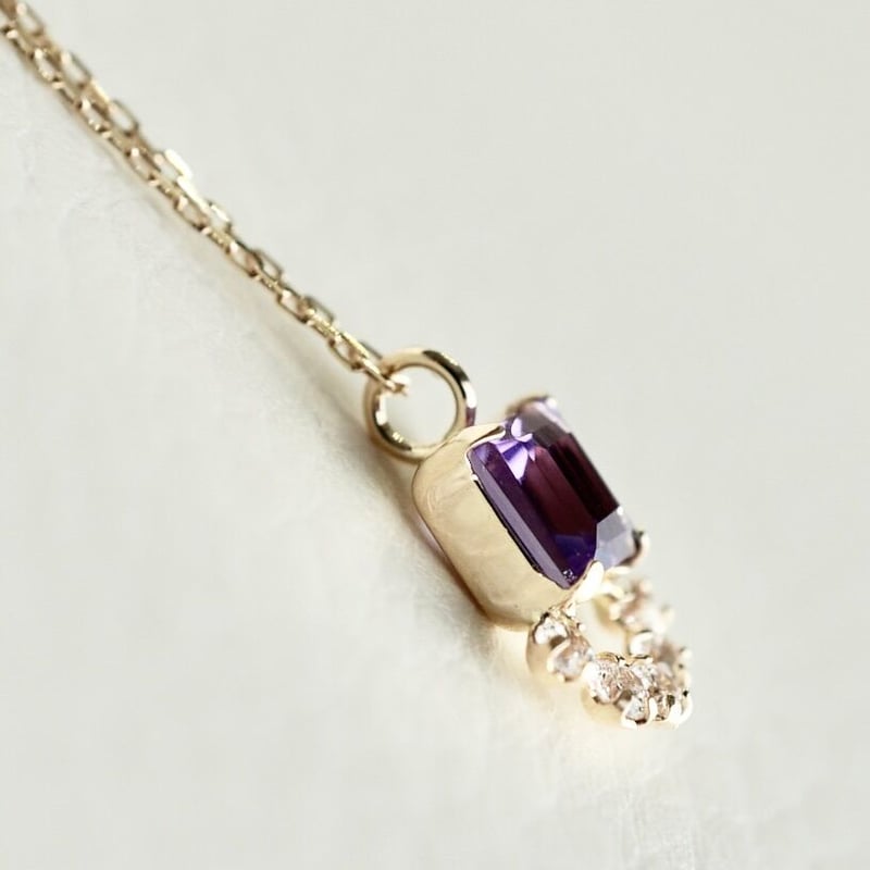 K10YG (イエローゴールド) アメシスト ペンダント ネックレス 保証書付
