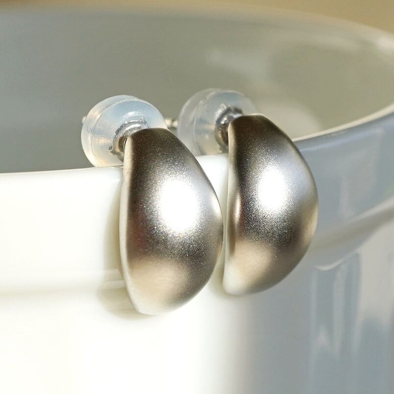 Pt900(プラチナ) 艶消しマット地金 ピアス 保証書付 SPB-1868 | Koselig