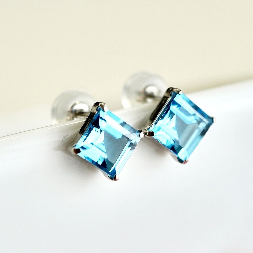 PT900 プラチナ ブルートパーズ0.26ct×2 ピアス レディース Pt900(プラチナ) ブルートパーズ 一粒石 ピアス 保証書付 SIA