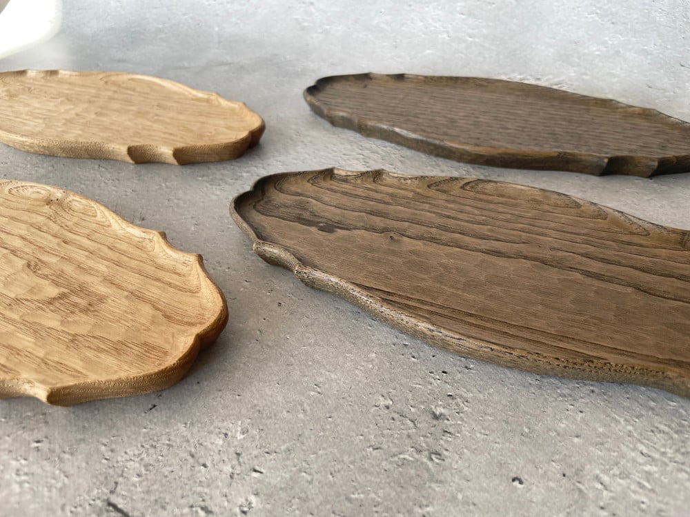 フナハシトモハルさん 杢が美しい栗のお盆 30m トレー プレート