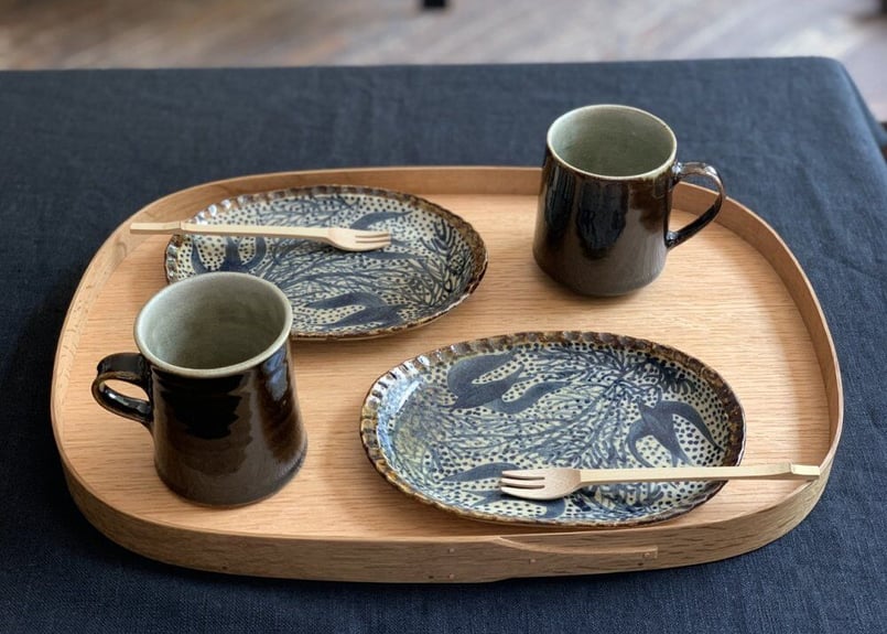 藤本羊子さん　プレート8寸　２枚セット 藤本羊子 さん プレート 2枚セット 藤本羊子さん プレート8寸 2枚セット