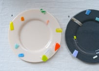 天気雨　φ21cm コラージュ皿