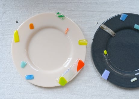 天気雨　φ21cm コラージュ皿
