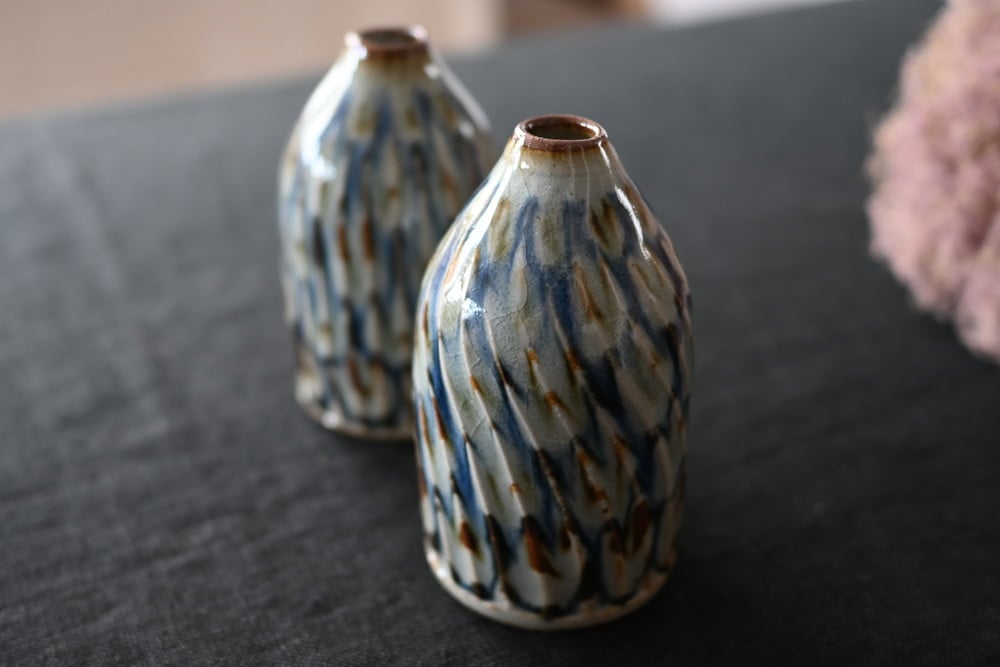 陶房遊 花器 錆青 | Sno 暮らしのもの