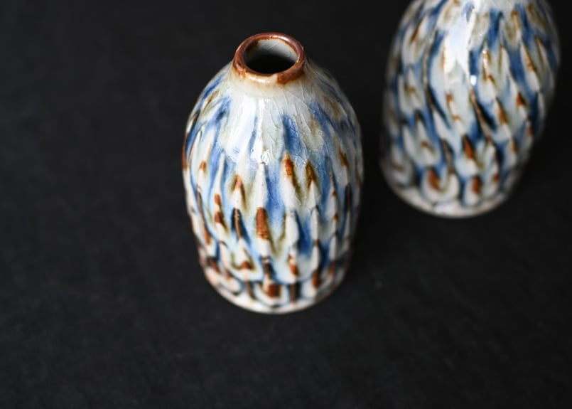 陶房遊 花器 錆青 | Sno 暮らしのもの