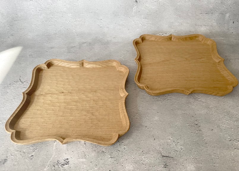 フナハシトモハルさん　杢が美しい栗のお盆　30m トレー　プレート フナハシトモハルさん 杢が美しい栗のお盆 30m トレー プレート