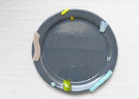 天気雨　φ21cm コラージュ皿(細リム)