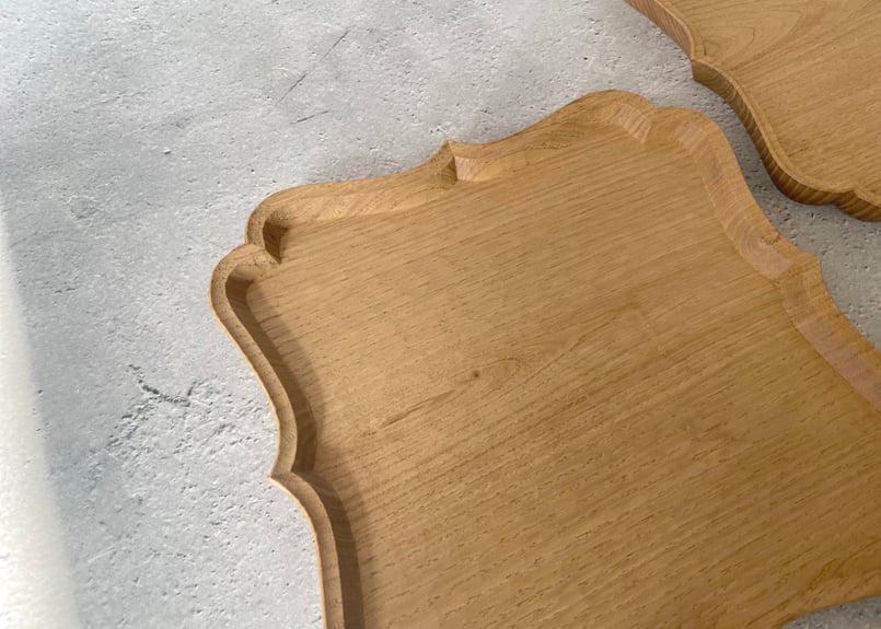 フナハシトモハルさん　杢が美しい栗のお盆　30m トレー　プレート フナハシトモハルさん 杢が美しい栗のお盆 30m トレー プレート