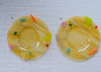 天気雨　φ14.5cm コラージュ皿   クリアマーブル