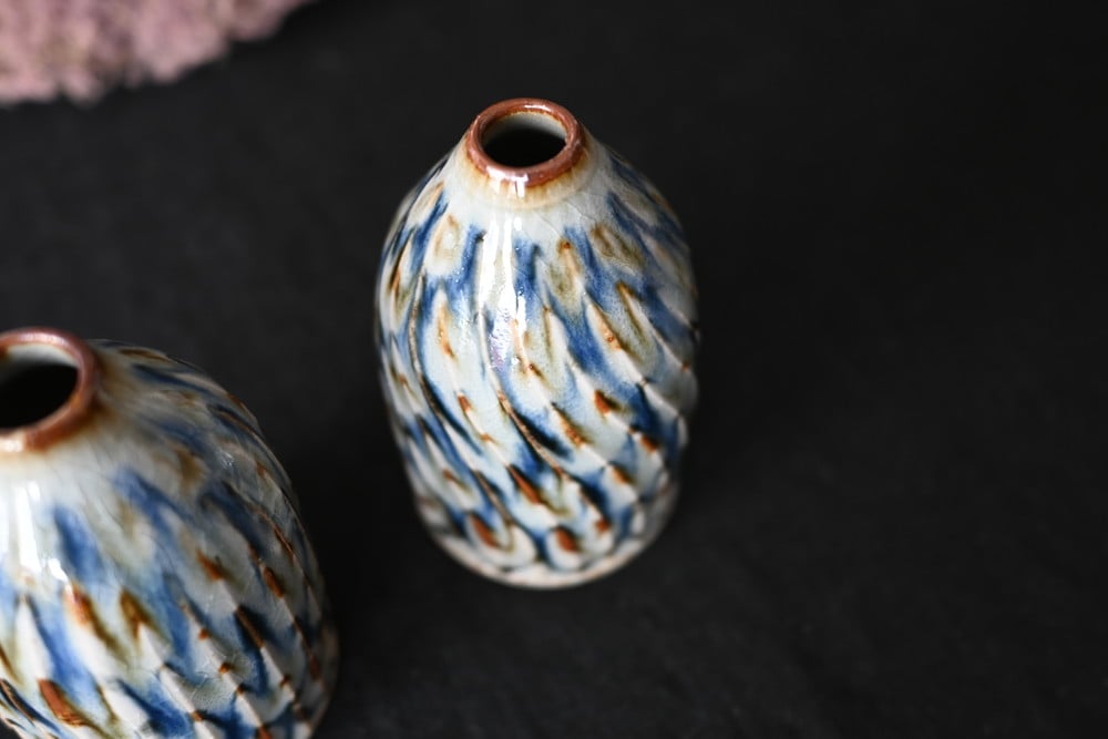 陶房遊 花器 錆青 | Sno 暮らしのもの