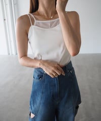 sheer layered cup camisole / off