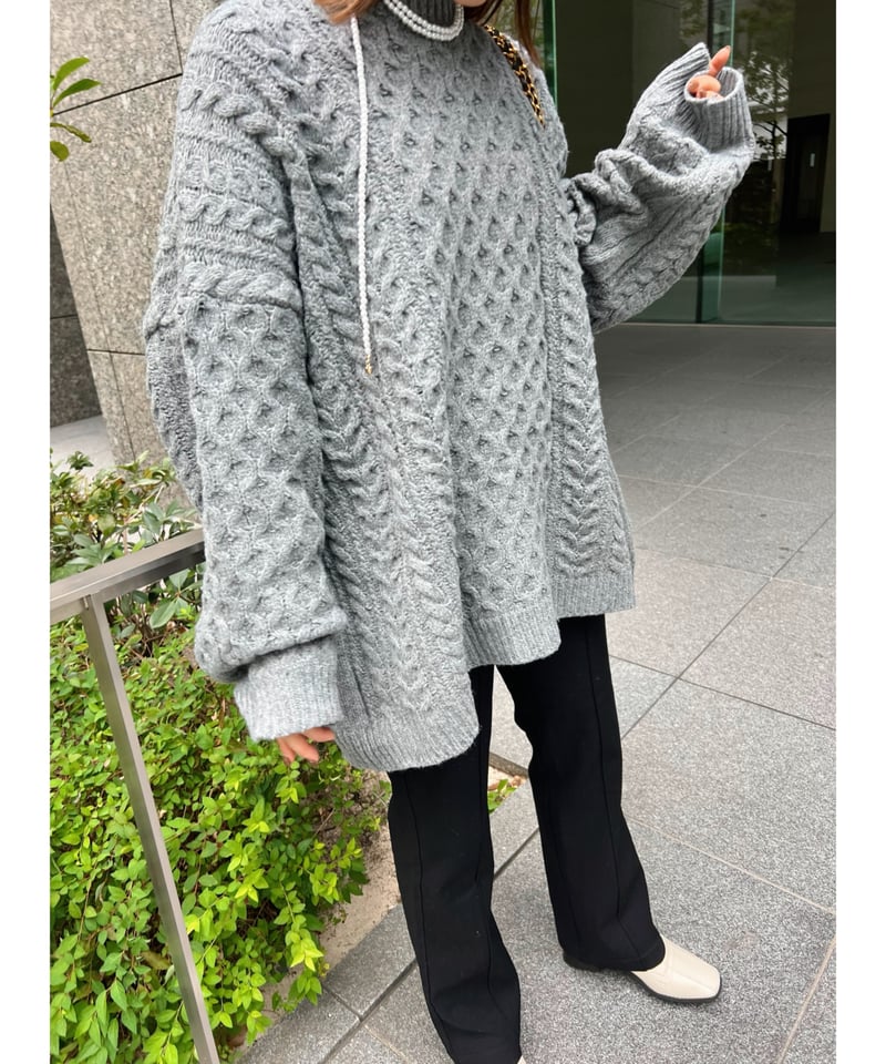 lose big cable knit | herin