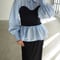【即納】bustier knit peplum docking shirt