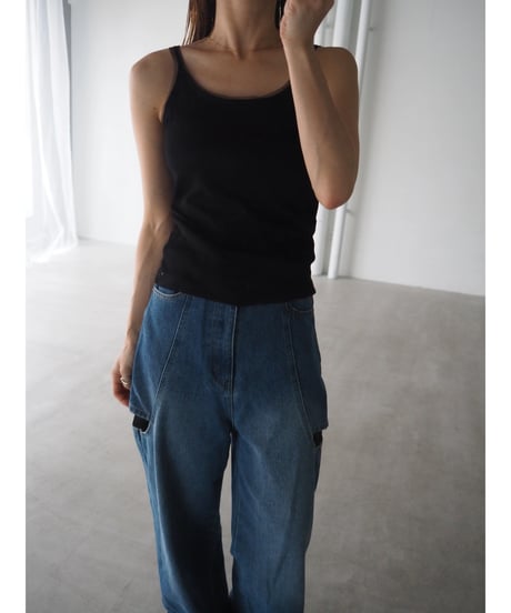 【即納】tulle rib cup tank / beige