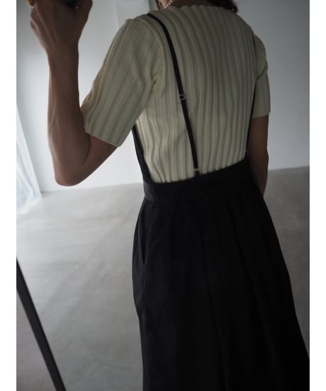 volume balloon cami dress / black