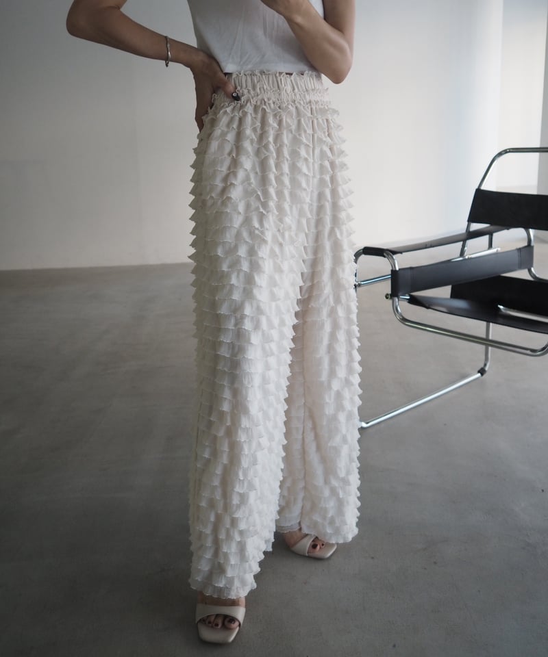PROVOKE　FURI-FURI PANTS　フリルパンツ　ホワイト　フリー furifuri pants / ivory | herin