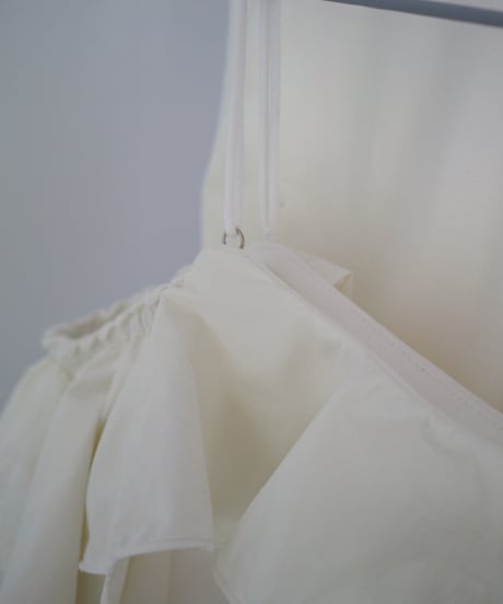 4way ruffle cami tops / white