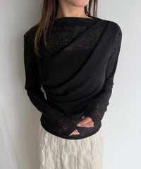 【即納】nuance drape tops / black