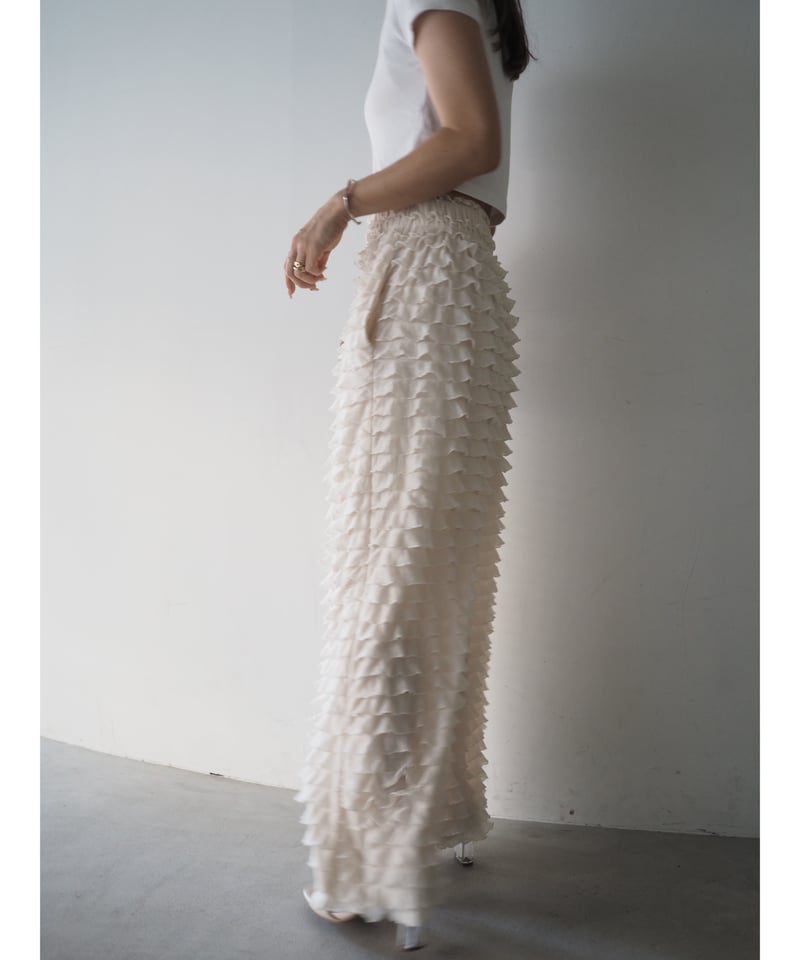 PROVOKE　FURI-FURI PANTS　フリルパンツ　ホワイト　フリー furifuri pants / ivory | herin