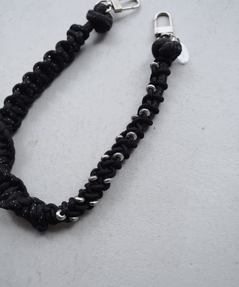 herin 編み込み携帯ストラップ 黒 smartphone strap / parts design | herin