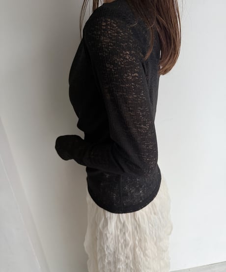 【即納】nuance drape tops / black