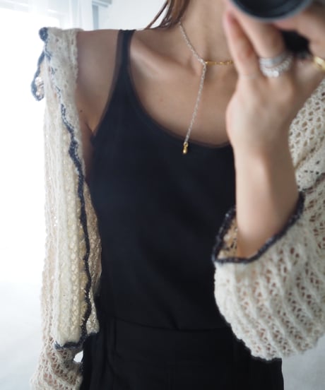 【即納】tulle rib cup tank / beige