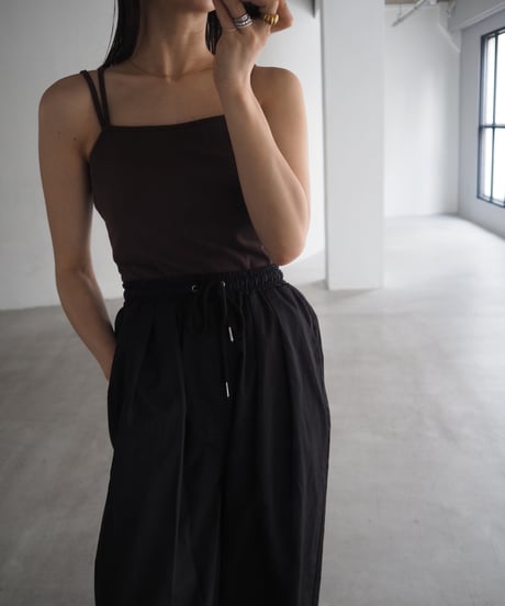 【即納】W strap camisole brown