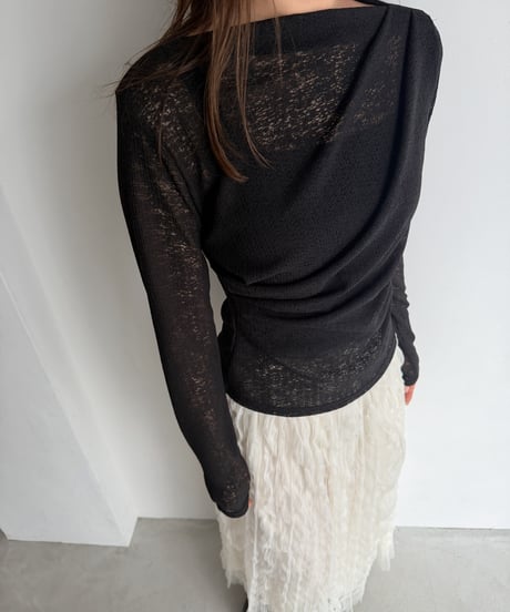 【即納】nuance drape tops / black