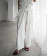 ponti tuck wide slacks / white