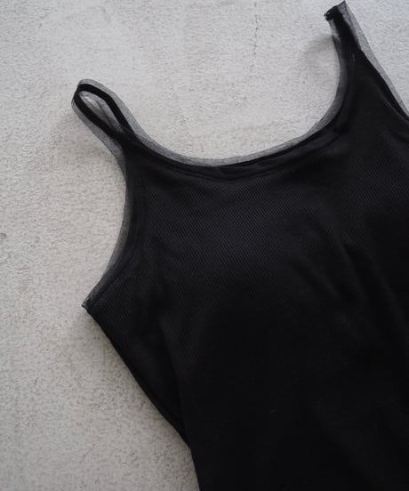【即納】tulle rib cup tank / beige