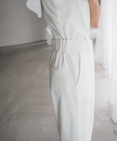 ponti tuck wide slacks / white