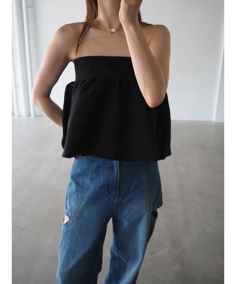 black knit bustier
