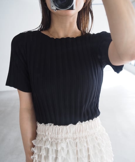 【即納】wide rib tops / black