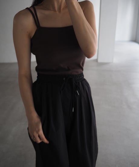 【即納】W strap camisole brown