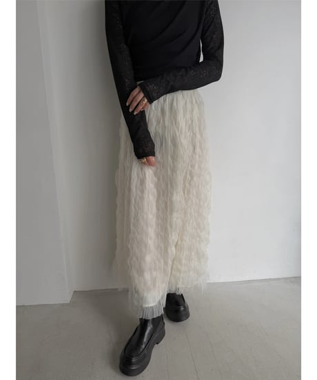 【即納】tulle wave washer skirt / ivory