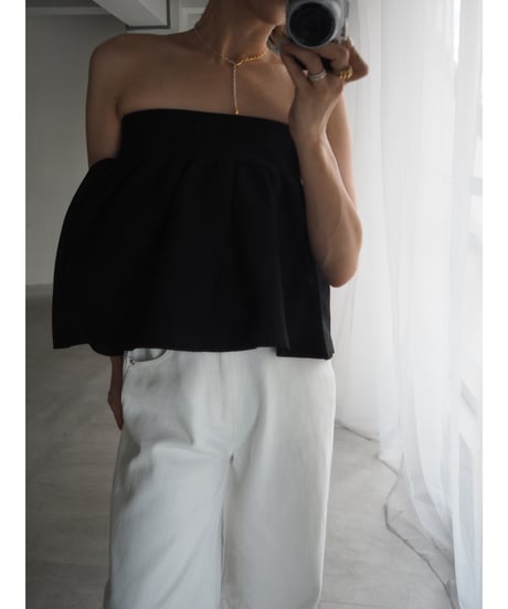 black knit bustier