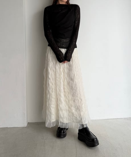 【即納】nuance drape tops / black