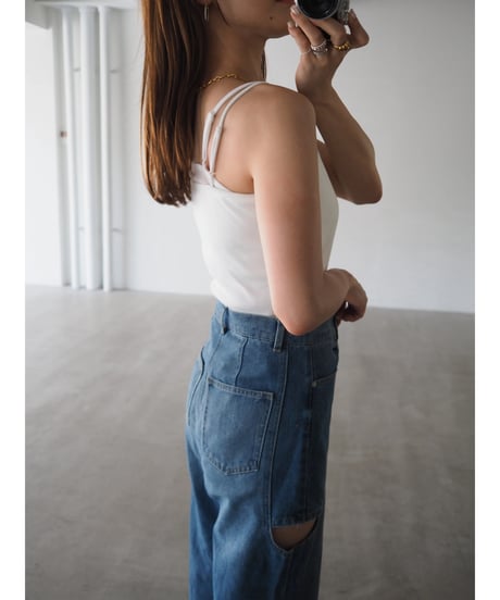 【即納】sheer layered cup camisole / off
