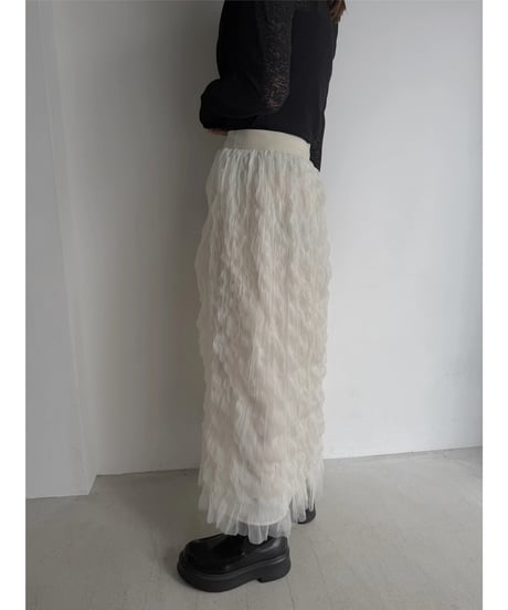 【即納】tulle wave washer skirt / ivory