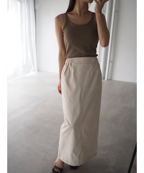 【即納】tulle rib cup tank / beige