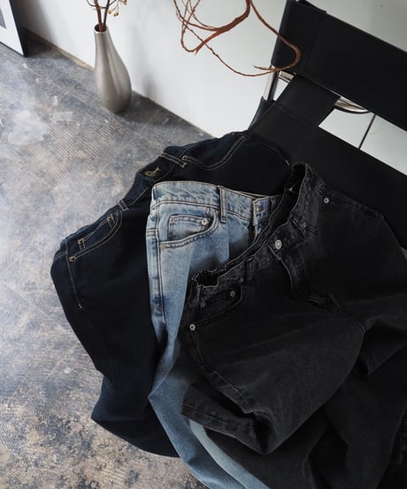 【即納】接触冷感 straight denim / one wash
