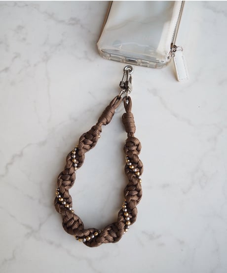 【即納】smartphone strap / ball design / brown