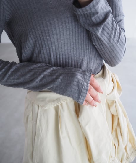 【即納】yawayawa U rib tops / gray