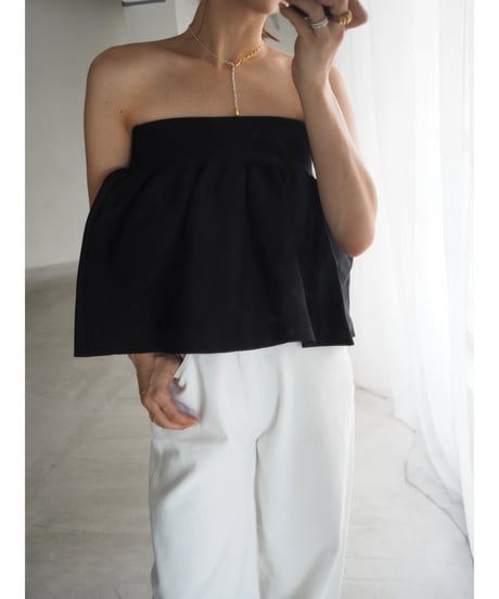 black knit bustier