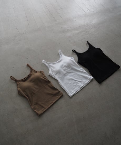 【即納】tulle rib cup tank / beige
