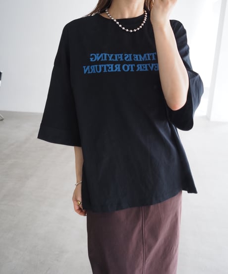 【即納】smooth fit logo over tee / black