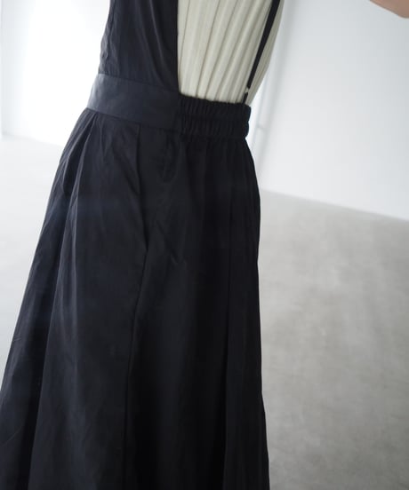 volume balloon cami dress / black