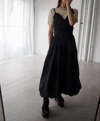 volume balloon cami dress / black