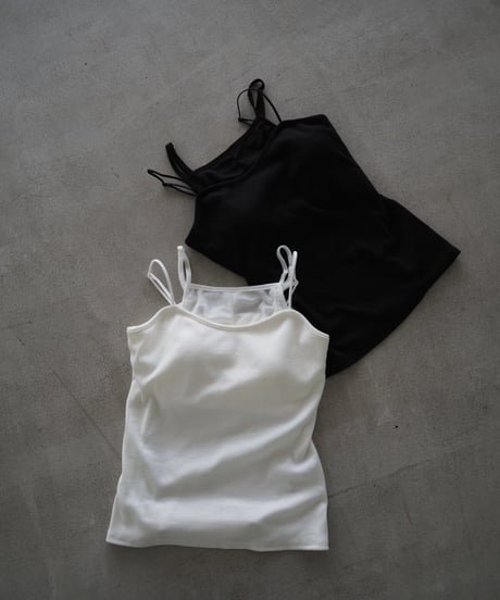 【即納】sheer layered cup camisole / off